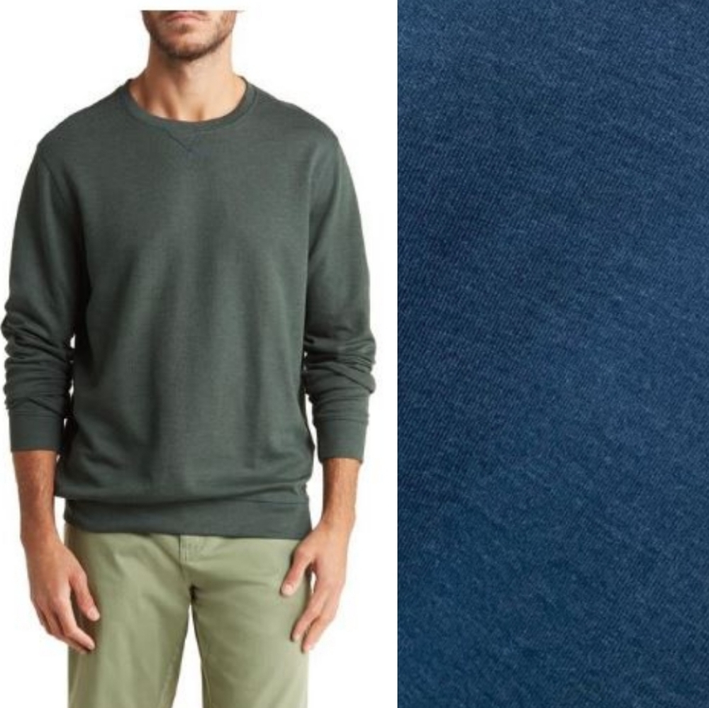 Robert Barakett Teal Nortonville Crewneck Sweater, Medium